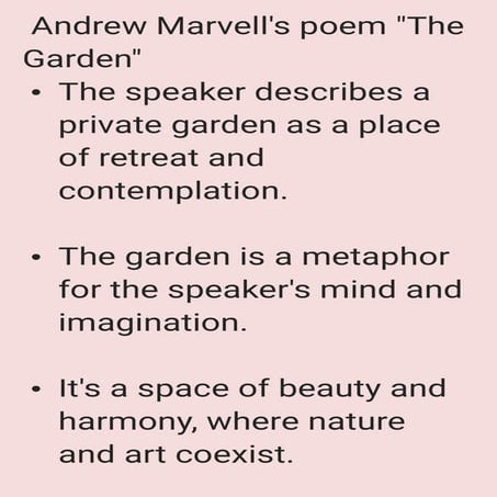 Andrew Marvell's poem "The Garden