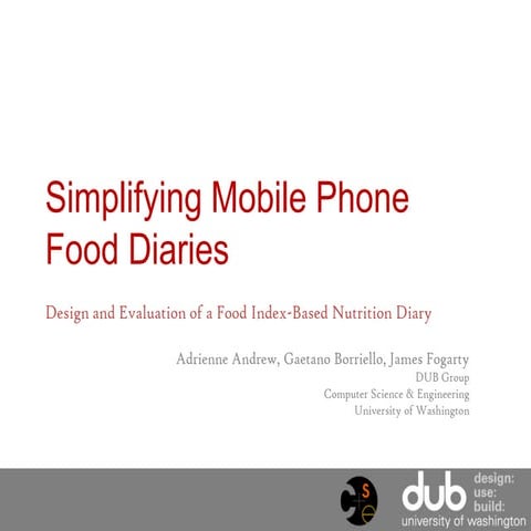 Simplifying Mobile Phone Food Diaries