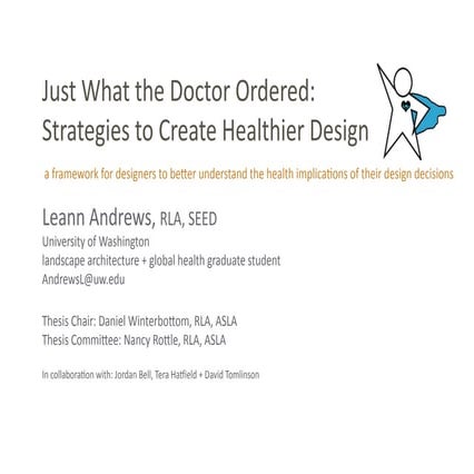 EDRA 5/31/2013- Applied Health Policy Paper Session 5:  Leann Andrews