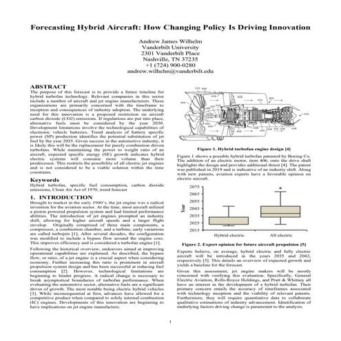 Forecasting Hybrid Aircraft: How Changing Policy is Driving Innovation