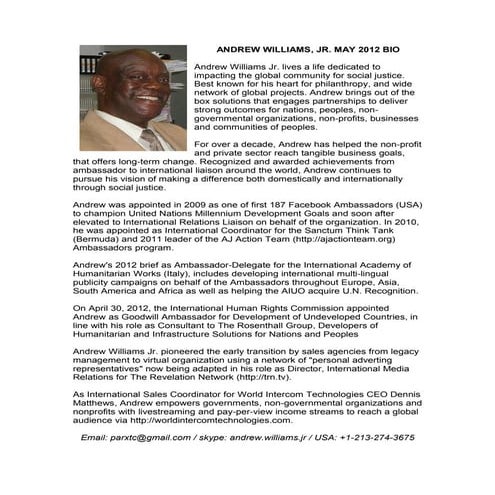 Andrew Williams Jr 1964-2012 Bio v20220128