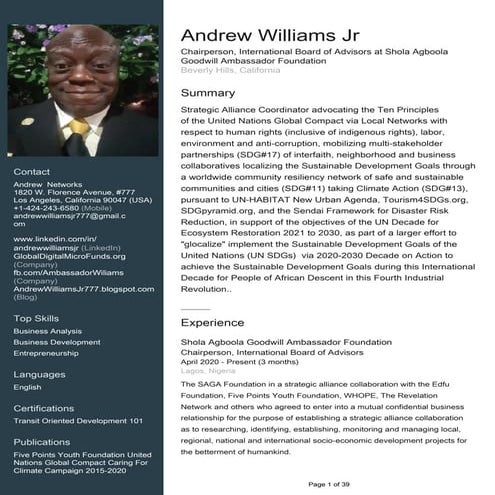 Andrew Williams Jr LinkedIn Profile v20200625 | PDF