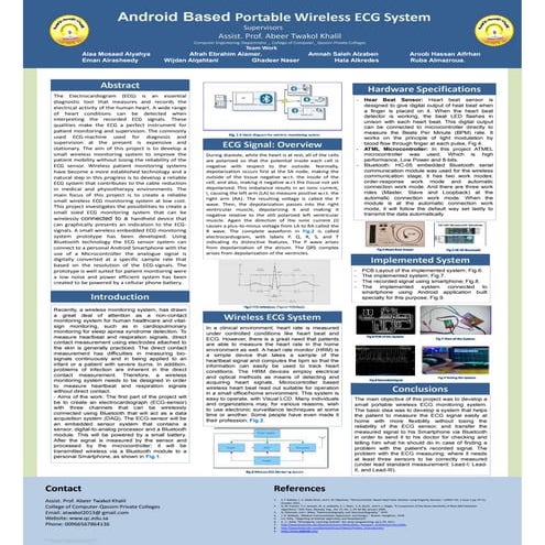 Andriod based wireless ecg system