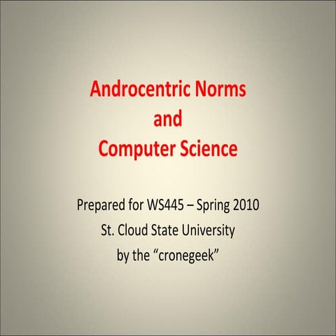 Androcentric Bias Computers