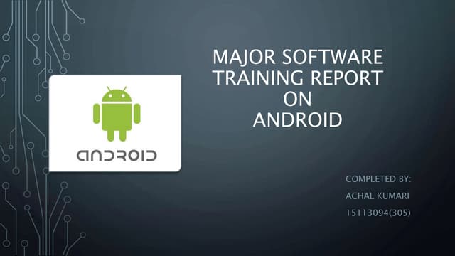 Android Training Report