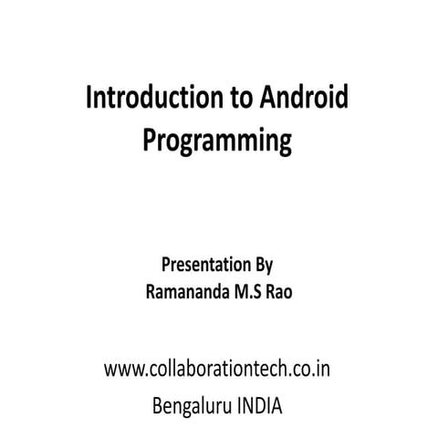 Introduction to Android Programming | PPT
