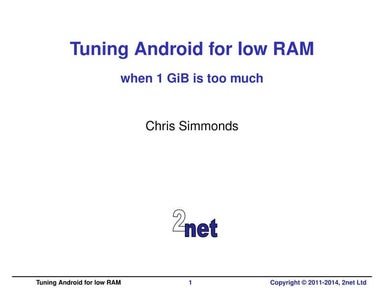 Tuning Android for low RAM