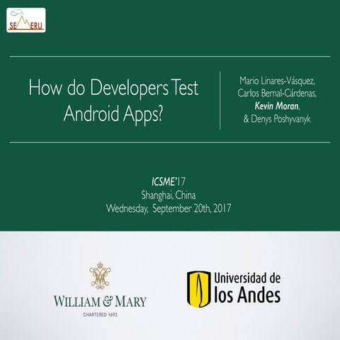 How do Developers Test Android Applications? | PPT