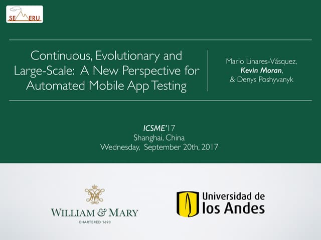 Continuous, Evolutionary and Large-Scale: A New Perspective for Automated Mob...
