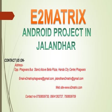 Android mtech project in jalandhar