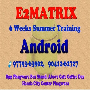 6 weeks summer training in android,jalandhar