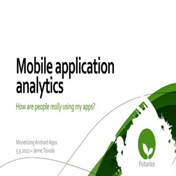 Mobile apps analytics by Futurice