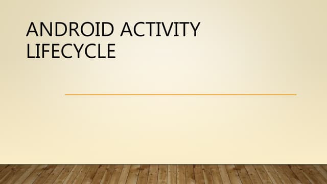 Memahami Activity dan Lifecycle di Android
