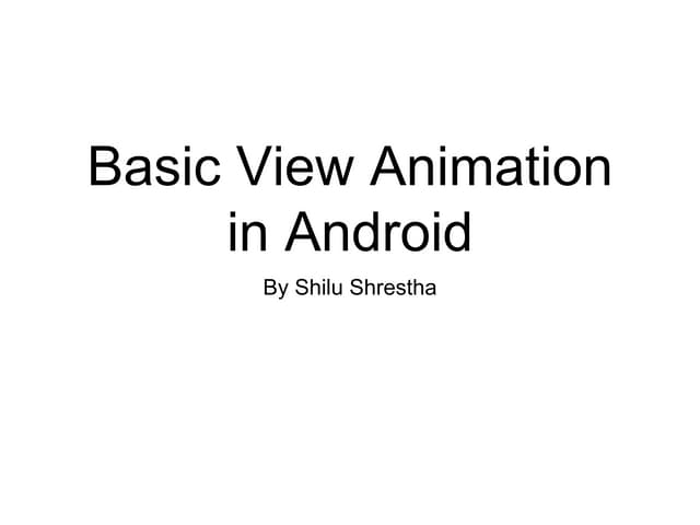 Basic Android Animation 