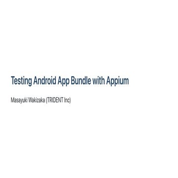 Testing Android App Bundle with Appium