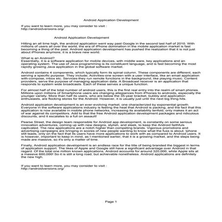 Android Application Development