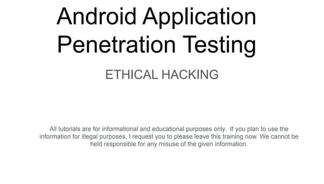 Android application penetration testing