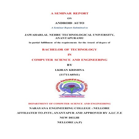 Seminar on Android Auto