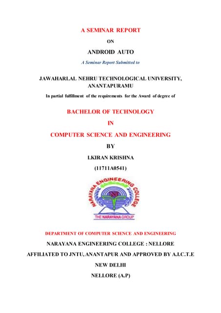 Seminar on Android Auto