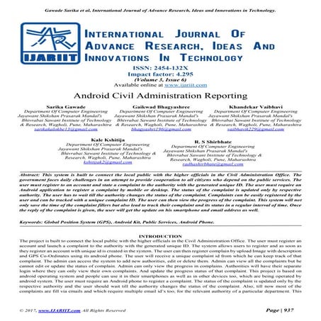 Android civil administration reporting