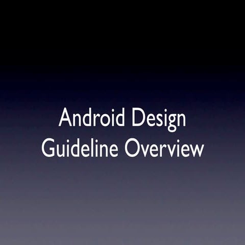 Android design guideline overview | KEY