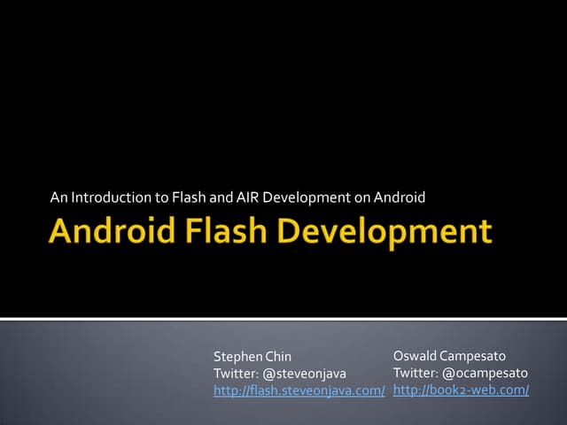 Beginning Android Flash Development - GTUG Edition