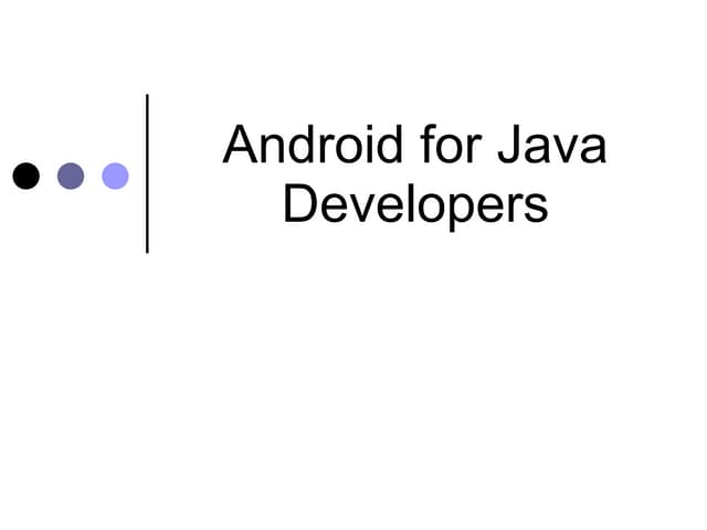 Android For Java Developers