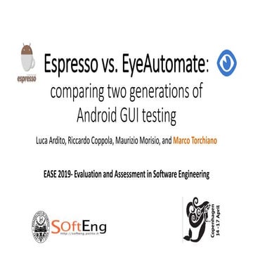 Espresso vs. EyeAutomate: comparing two generations of Android GUI testing tools