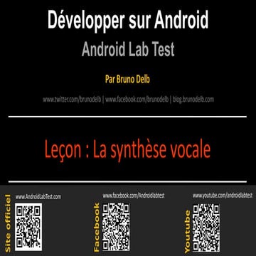Android Lab Test : La synthèse vocale (français)