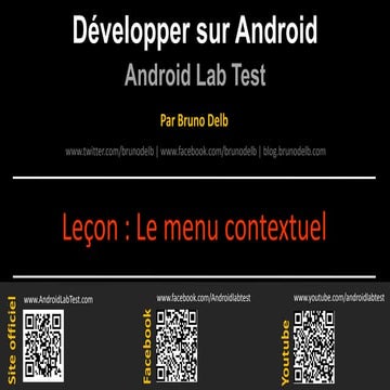 Android Lab Test : Le menu dynamique (français) | PPTX