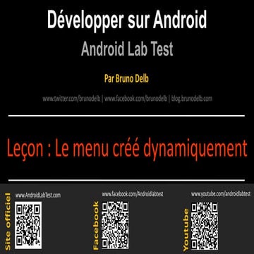 Android Lab Test : Le menu dynamique (français)