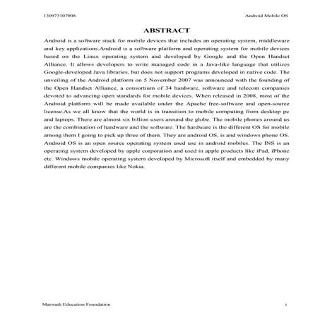 Android mobile os final