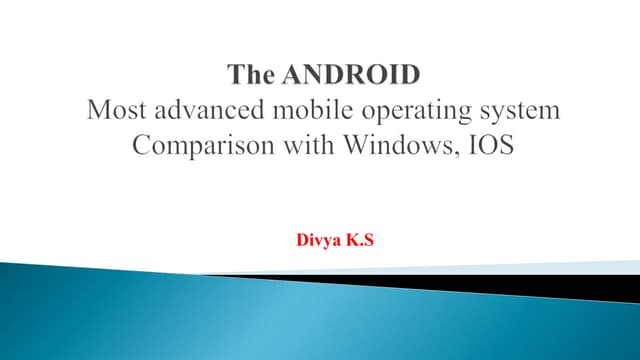 Android os(comparison all other mobile os)