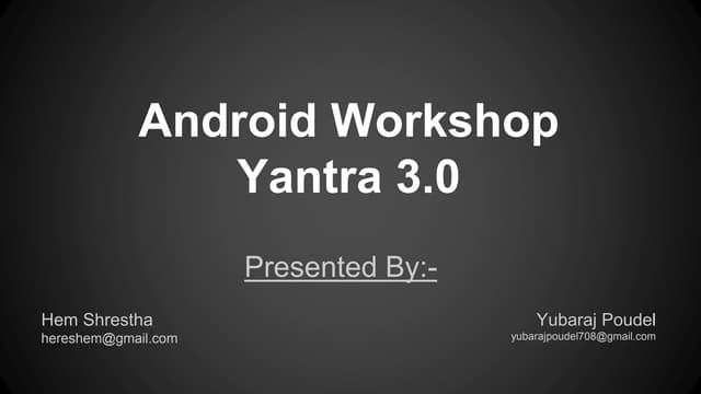 Arduino - Android Workshop Presentation