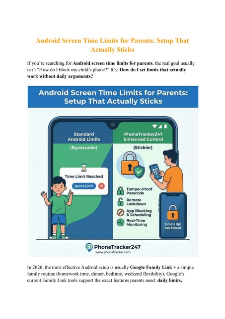 Android Screen Time Limits for Parents: Setup That Actually Sticks | PDF