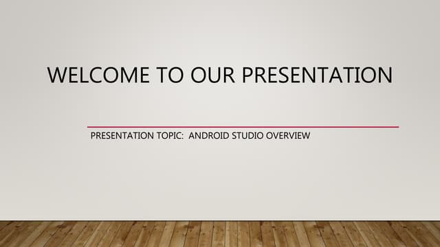 Android Studio Overview