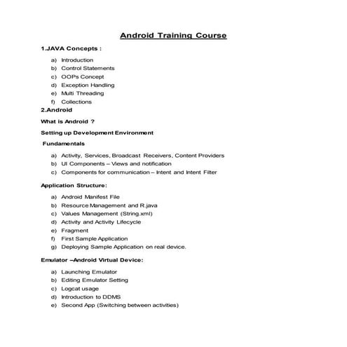 Android Training in Chennai