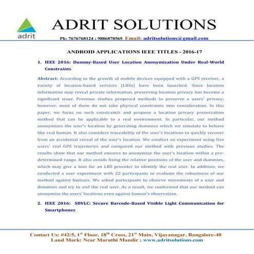 Android titles adrit solutions