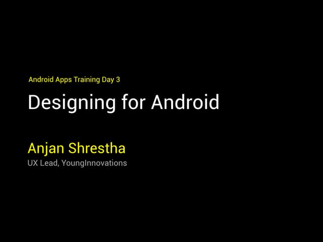 Android training day 3
