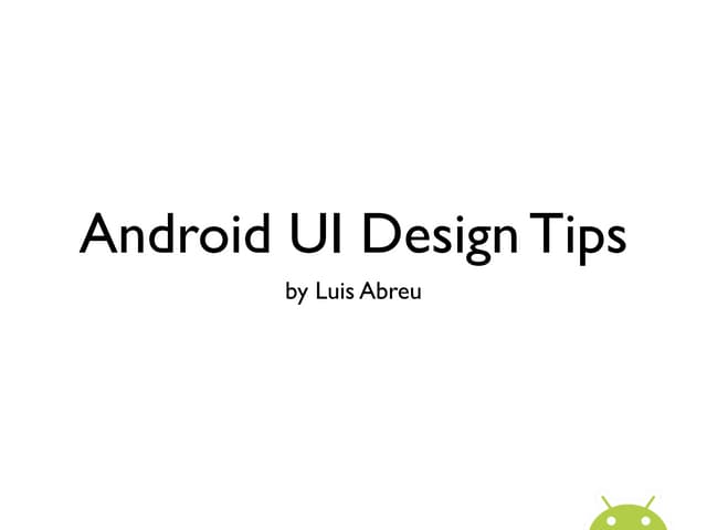 Android UI Design Tips