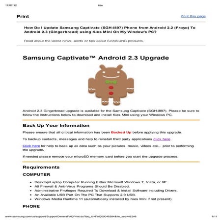 Android Upgrade 2.3