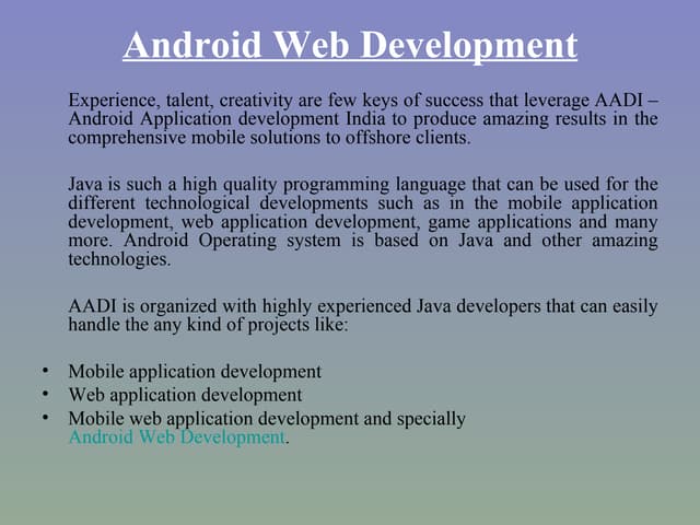 Android web development