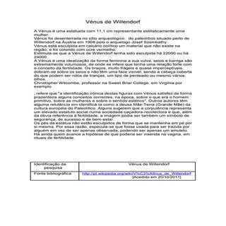 André paiva vénus de willendorf