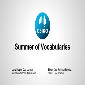 CSIRO Summer of Vocabularies