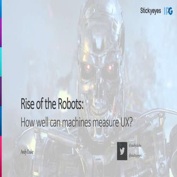 Rise of the Robots: How well can machines measure UX? | Search Leeds 2019 | A...