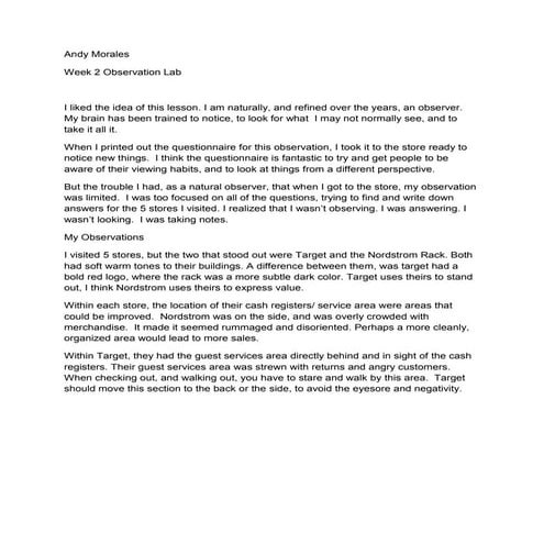 Andy morales observation lab