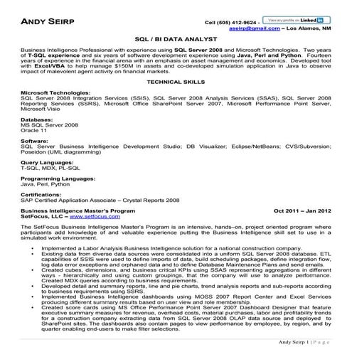 Andy Seirp Resume