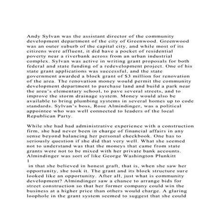 Andy Sylvan was the assistant director of the community developm.docx