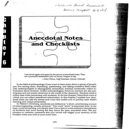 Anecdotal notes and_checklists