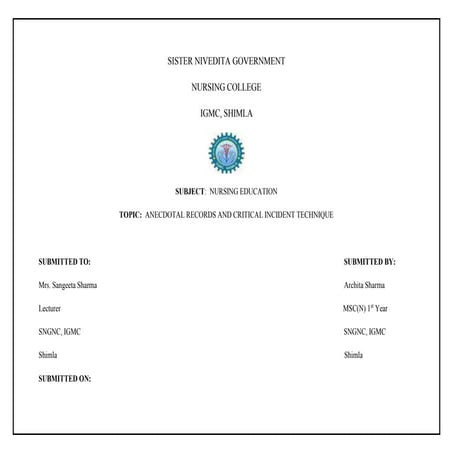 Anecdotal records and Critical incident technique.docx